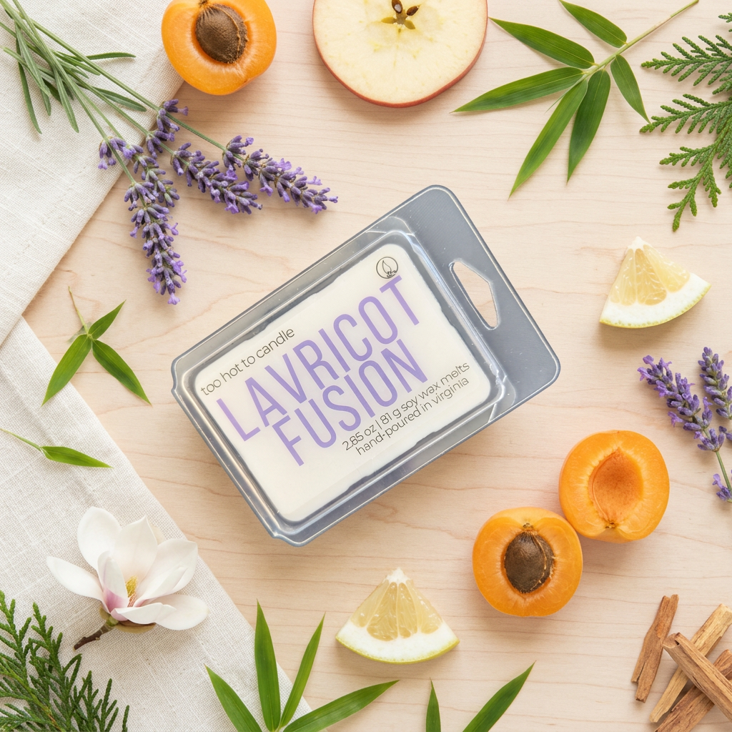 Lavricot Fusion Wax Melts scent-inspired flat lay