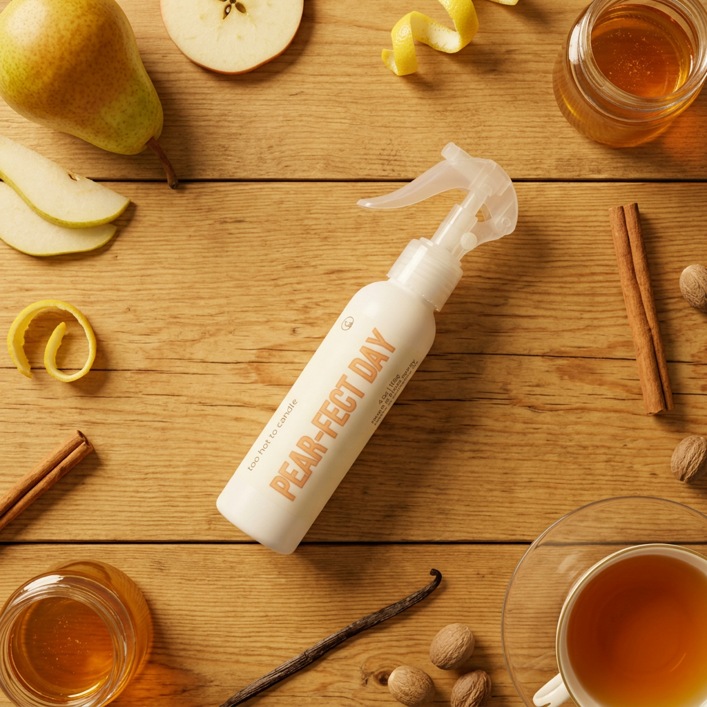 Pear-fect Day Spray overhead flat lay