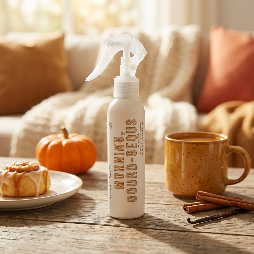 Morning, Gourd-geous Spray in a sunlit autumn setting