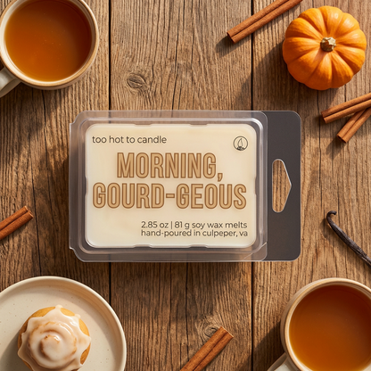 Morning, Gourd-geous Wax Melts overhead flat lay