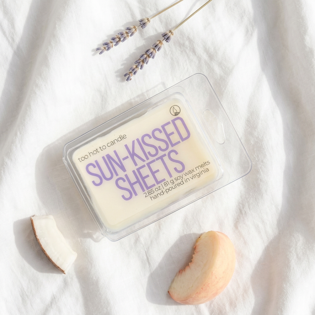 Sun-kissed Sheets Wax Melts revised flat lay
