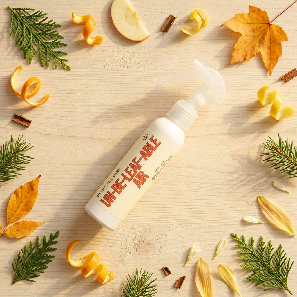 Un-be-leaf-able Air Spray overhead flat lay